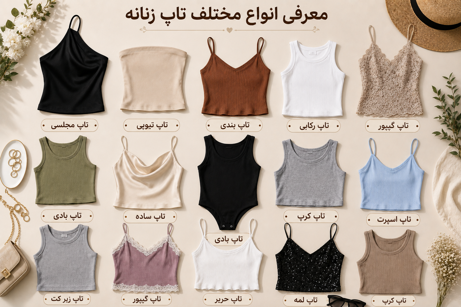 معرفی انواع مختلف تاپ زنانه
