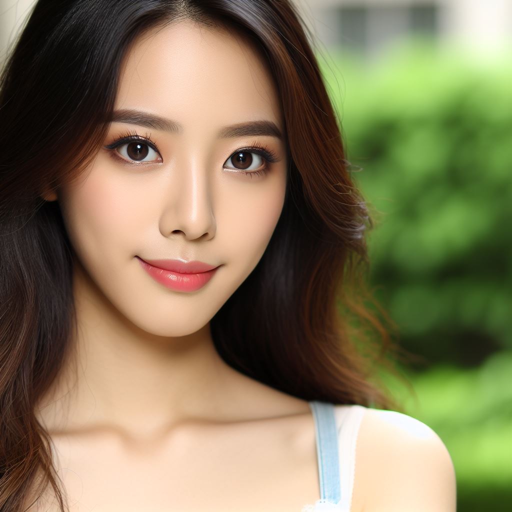 A beautiful Asian Chinese or Korean woman